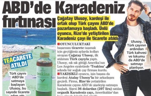 Çağatay Ulusoy sells tea in the USA