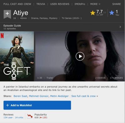Results of Turkish Netflix TV shows in IMDB