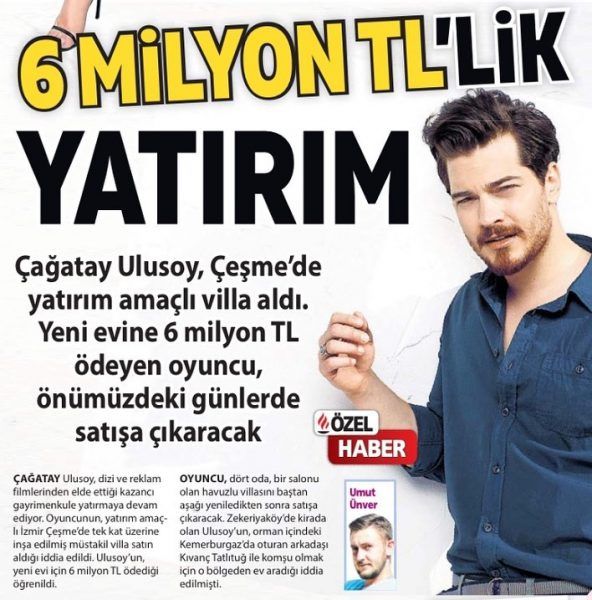 Çağatay Ulusoy makes millions of investments
