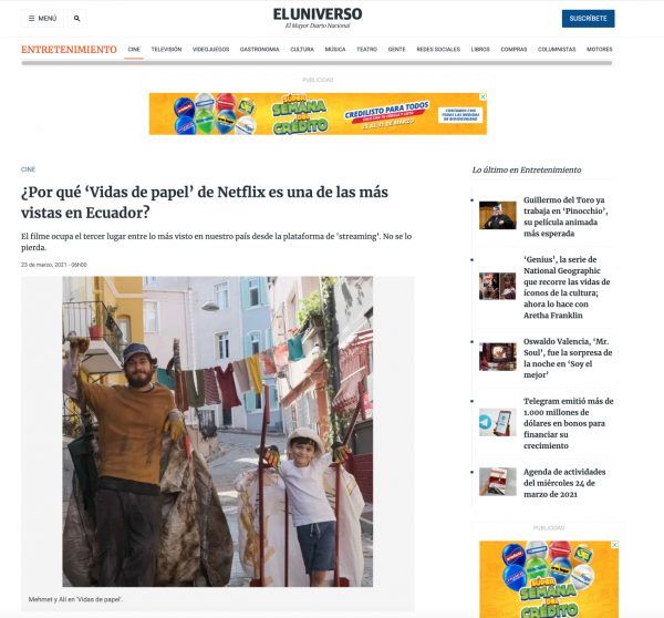 El Universo recommends the film Paper Lives